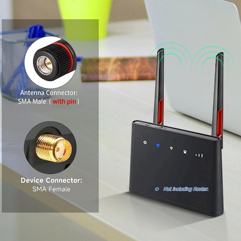 Superbat هوائي واي فاي مزدوج النطاق 2.4GHz 5GHz 5.8GHz هوائيات SMA لجهاز الكمبيوتر المكتبي لوحة الأم بطاقة واي فاي بلوتوث جهاز توجيه الشبكة اللاسلكية (عبوة 2)  - Image 4